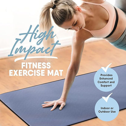 MICRODRY Deluxe Fitness Exercise Yoga Mat for Home & Gym, Extra Thick for High Impact Training, Multi Layered Skid Resistant Surface, Odor Neutralizing with Carrying Strap