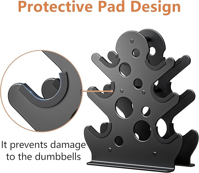 Dumbbell Rack Stand Only(Dumbbells Not Included) - Dumbbell Storage Rack with/without Wheels, Space Saver for Home Gym.