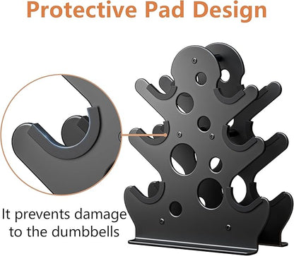 Dumbbell Rack Stand Only(Dumbbells Not Included) - Dumbbell Storage Rack with/without Wheels, Space Saver for Home Gym.