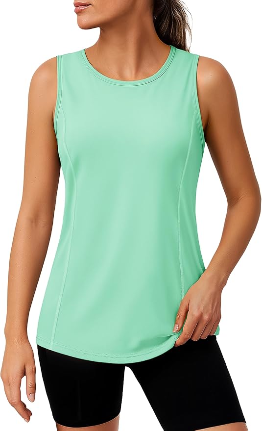 TACVASEN Women's UPF 80+ Workout Tank Top Sleeveless Quick Dry Sun Protection Hiking Athletic Gym Yoga Running Shirts