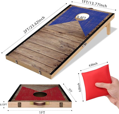 Portable Cornhole Board Set with Bean Bags 2 ft x 1 ft or 3 ft x2 ft or 10.16 * 5.04 Inch Foldable Corn Hole Games for Adults and Kids Indoor or Outdoor Corn Hole Toss Games Backyard Tarvel