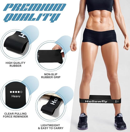 12 Pcs Latex Resistance Loop Exercise Bands for Booty Workout Stretch Exercise Bands Non Slip for Legs Squat Resistance Loop Women Men Starter Butt Hip Thigh Fitness