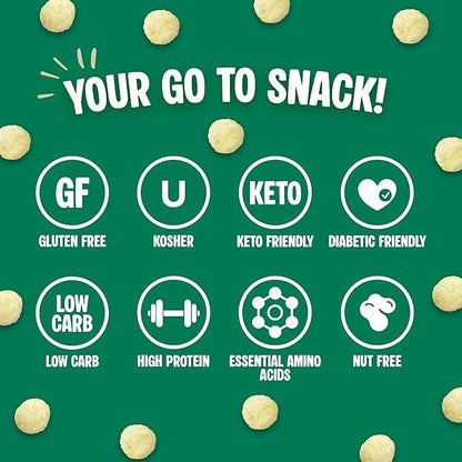 Twin Peaks Protein Puffs - (Sour Cream & Onion), Keto Friendly, Low Carb Snack (300g, 21g Protein, 2g Net Carbs, High Protein, Healthy Crunchy Snack)
