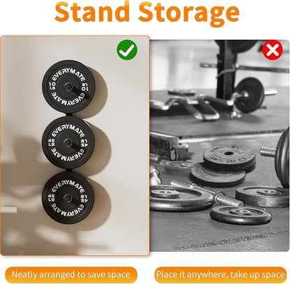 Weight Plate Storage Rack, Olympic Weight Plate Holder, Bumper Plate Storage, Home Gym Organizer