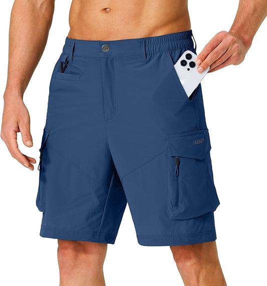 Men's Hiking Cargo Shorts Quick Dry Lightweight Travel Shorts with Multi Pockets for Fishing