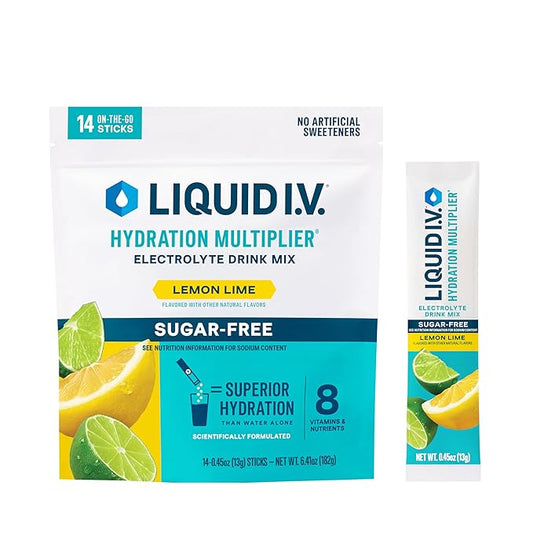 Liquid I.V. Sugar-Free Hydration Multiplier - Lemon Lime – Hydration Powder Packets | Electrolyte