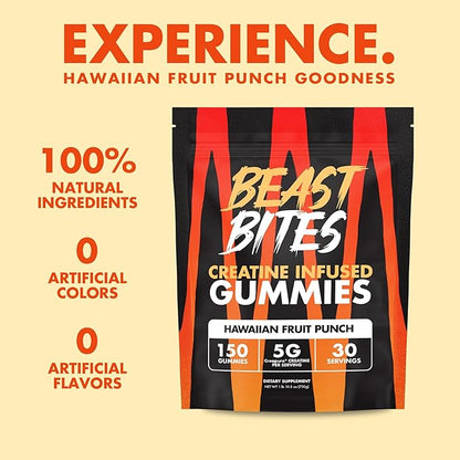 Creatine Infused Gummies - 5g Creapure Creatine Monohydrate Per Serving - NSF Certified for Sport - 30 Servings