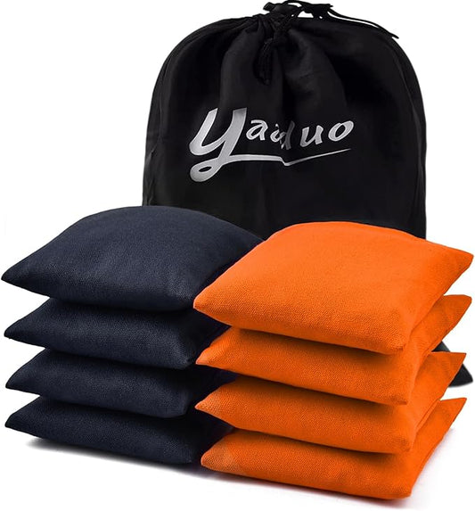 Set of 8 Regulation Cornhole Bags Double Sided, Weather Resistant Bean Bags for Cornhole Toss Game