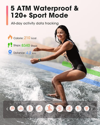 Fitness Trackers for Women Smart watch: Fitness Watch with Blutooth Call 24/7 Heart Rate SpO2 Sleep Monitor IP68 Waterproof 120+ Sport Mode Activity Trackers Compatible iPhone Android Phones (3 Bands)