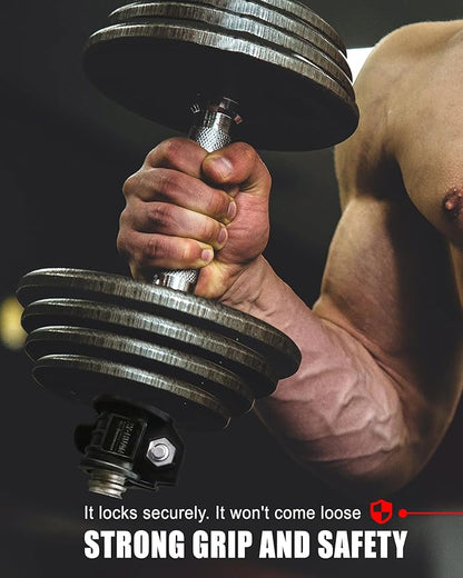 Barbell Clips 1 Inch Quick Release Weight Clamps 0.9-1.18inch Multi-Size Adjustable Olympic Clamps for Bars