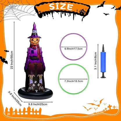 5Pcs Inflatable Halloween Ring Toss Game,Halloween Games for Kids,Adults,Family Party Favor Indoor Outdoor Game Garden Toys