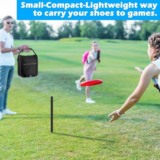 Abbylike Compact Horseshoe Carrying Bag 11 x 10.5 x 4 Inch Horseshoe Set Bag Tournament Quality Carrying Storage Case for Outdoor Lawn Game Outside Game, Forged Steel Horseshoes Storage