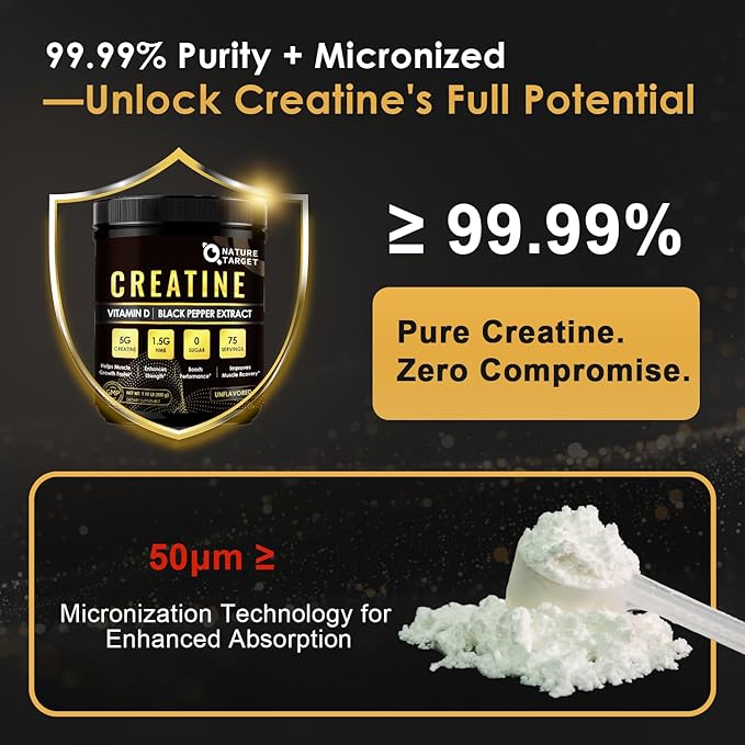 Micronized Creatine Monohydrate for Women and Men, Creatine Powder for Men-Women for Improve Performance and Strength, Support Muscle Growth and Workout Recovery, 6.5g per Servings, 75 Servings