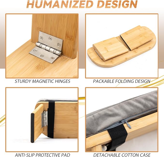 Meditation Bench, Bamboo Meditation Stool, Folding Kneeling Meditation Bench, Seiza Prayer Bench, Prayer Bench with Meditation Cushion, Kneeling Stool