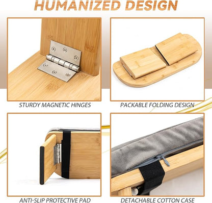 Meditation Bench, Bamboo Meditation Stool, Folding Kneeling Meditation Bench, Seiza Prayer Bench, Prayer Bench with Meditation Cushion, Kneeling Stool