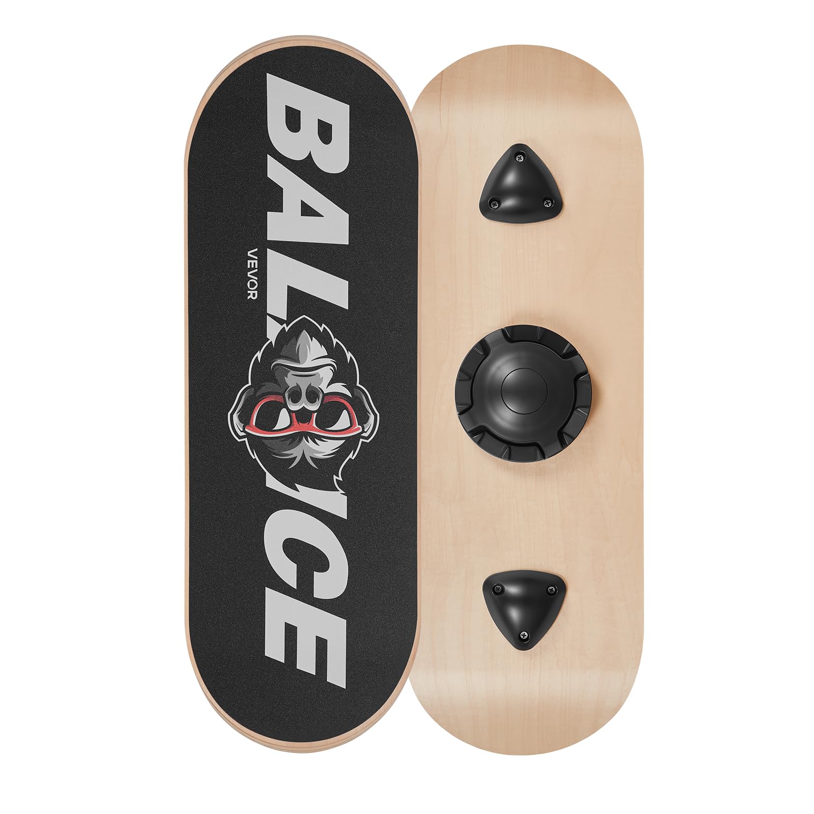 VEVOR Balance Board, Wobble Board Trainer for Adults 3-Level Adjustable Base, Premium Wooden