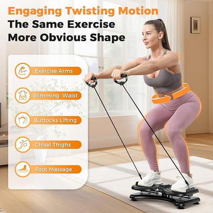 New Waist Twist Board with LCD Display and Resistance Bands, Ab Twister Machine for Abs Workout, Slim Waist and Core Exercise, Home Gym Equipment for Women & Men