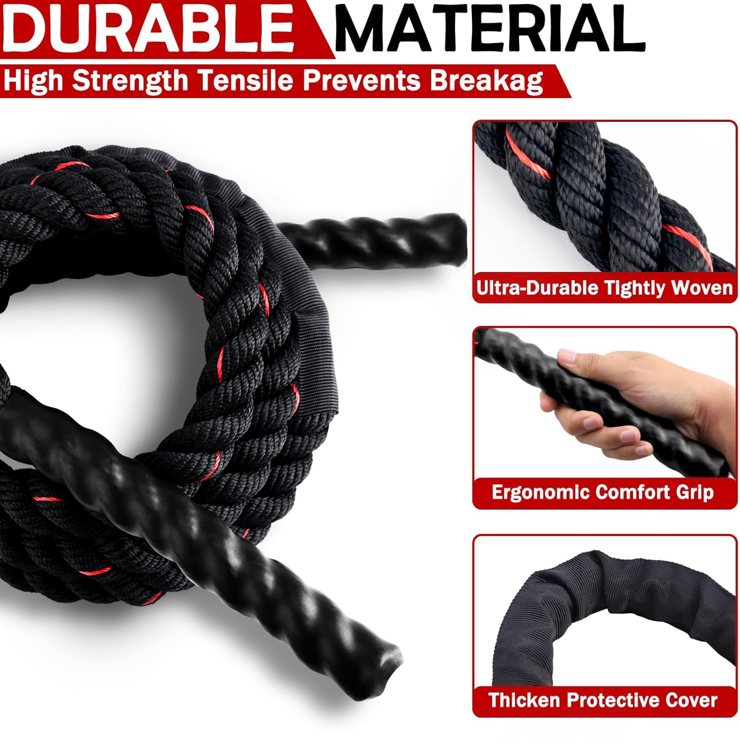 Weighted Jump Rope for Men Women, 1.5lb Heavy Jumping Ropes for Fitness