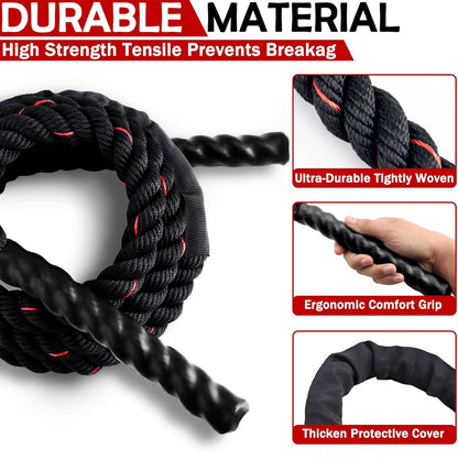 Weighted Jump Rope for Men Women, 1.5lb Heavy Jumping Ropes for Fitness