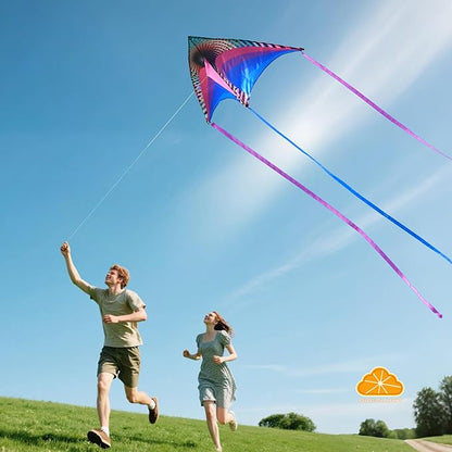 ORGCLDKT-Rainbow Cruiser Delta Kite, Kites for Kids Ages 8-12,4-8,Boys,Girls,Kites for Adults,Beach,Beginners,Giant.1Pc or 3Pcs Pack. Easy to Fly.