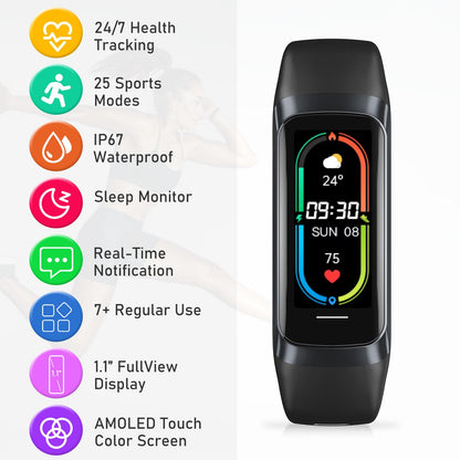 Fitness Tracker with Heart Rate/Blood Pressure/Pedometer/Calories/Sleep