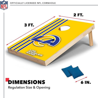 NFL 2' x 3' Solid Wood Cornhole Set with Direct Print HD Team Graphics – Great Gift for Any Football Fan! Bean Bag Toss Family Outdoor Games
