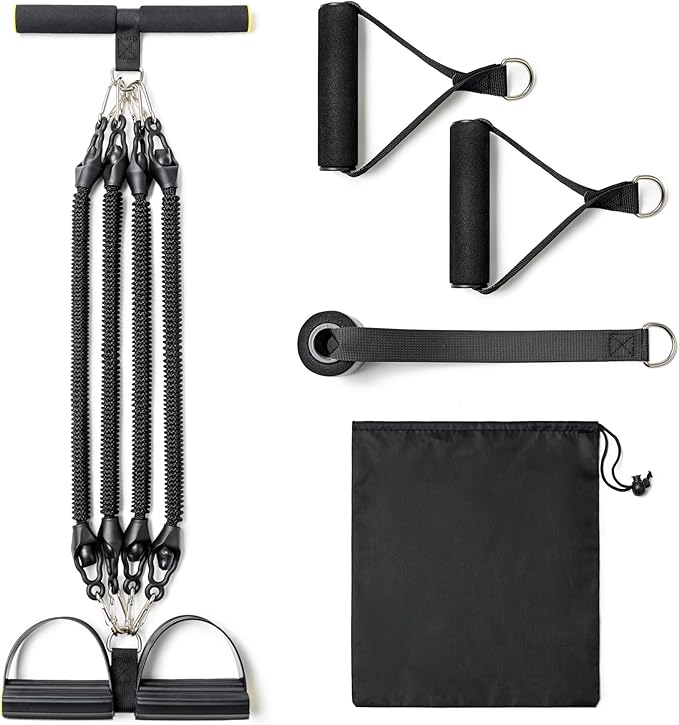 Adjustable Pedal Resistance Bands Set - Home Gym Equipment for Full-Body Workout, Elastic Exercise Bands with Handles for Waist Training, Arm & Leg Strength Building, Sit-Ups, and Pull Training