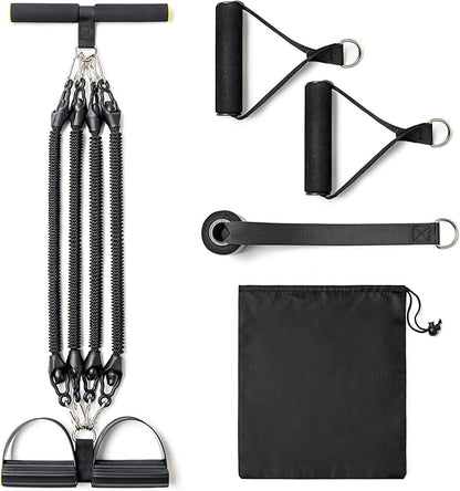 Adjustable Pedal Resistance Bands Set - Home Gym Equipment for Full-Body Workout, Elastic Exercise Bands with Handles for Waist Training, Arm & Leg Strength Building, Sit-Ups, and Pull Training