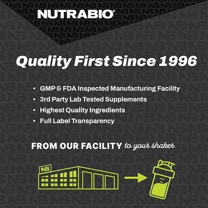 NutraBio BCAA 5000 Powder - Vegan Fermented BCAAs - Supports Lean Muscle Growth, Recovery, Endurance - 60 Servings - Watermelon