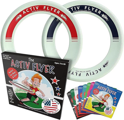 Activ Life Kid’s Flying Rings (2 Pack) They Fly Straight & Don’t Hurt, 80% Lighter Than Standard Rings - Replace Screen Time with Healthy Family Fun - Get Outside & Play