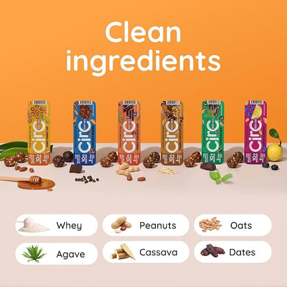 CirC Energy Bites - New Variety 12 Pack Gluten Free Protein Balls - 10g Protein, Whole Grains, Nuts & Fruit - Portable Healthy Snacks for Adults & Kids, 5 Piece Resealable Packs