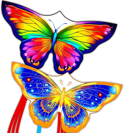 Butterfly Kites for Kids & Adults, Easy to Fly Design with Long Tail for Stability, for Kids Ages 4-8 & Beginners, Beach & Park Use | Family Outdoor Fun