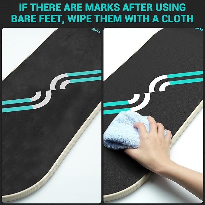 Sportneer Balance Board 7 Modes Wobble Board with Adjustable Stoppers Exercise Balancing Stability Trainer for Improve Balance, Surf Trainer & Physical Therapy - Roller and 2.8'' Ball Included