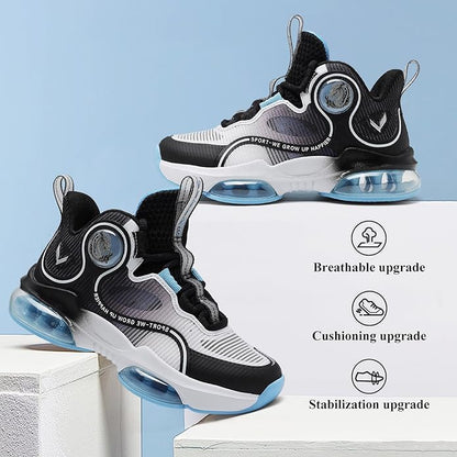 JMFCHI Kids Basketball Shoes High-top Sports Shoes Sneakers Durable Lace-up Non-Slip Running Shoes Secure for Little Kids Big Kids and Boys Girls