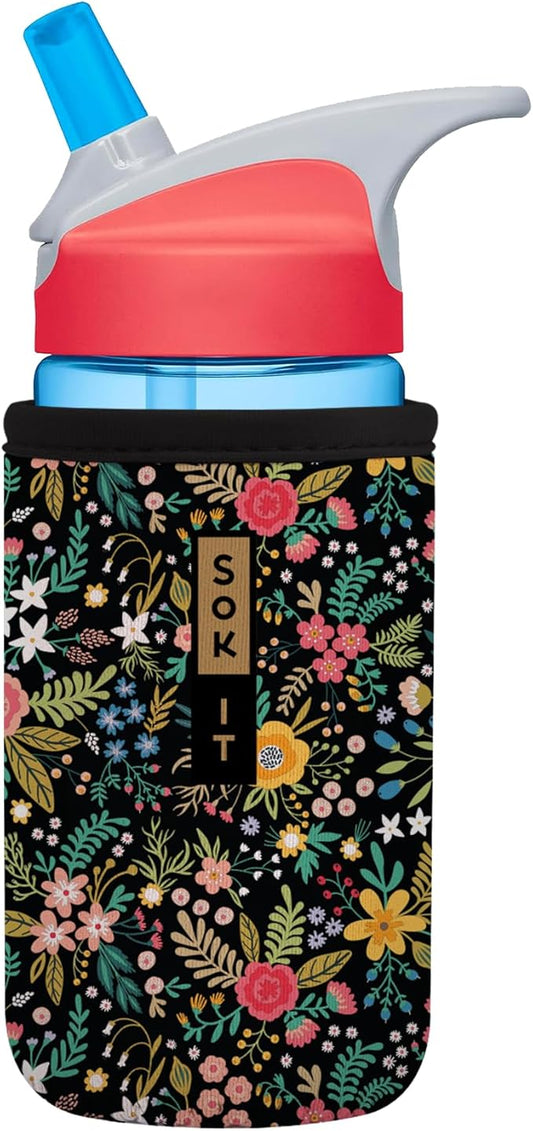 Sok It BotlSok Water Bottle Sleeve Insulated Neoprene Cover (English Garden Picnic, Fits 12oz CamelBak or Nalgene)