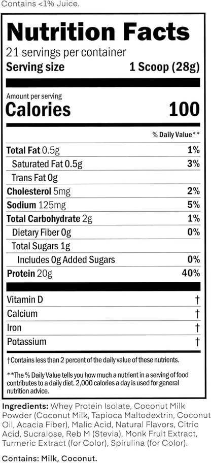 Clear Whey Isolate Protein Powder, Kiwi Strawberry, 20g Complete Protein per Serving, No Added Sugar, Grass-Fed, 21 Servings