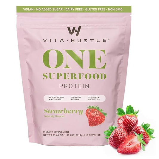 VitaHustle ONE Meal Replacement Shake - Plant Based Protein Powder by Kevin Hart - Vegan, Meal