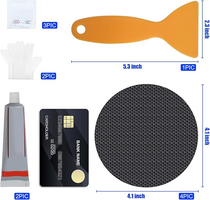 Trampoline Patch Repair Kit 4.1'' Round Square Patches | Repair Trampoline Mat Tear or Hole in a Mat