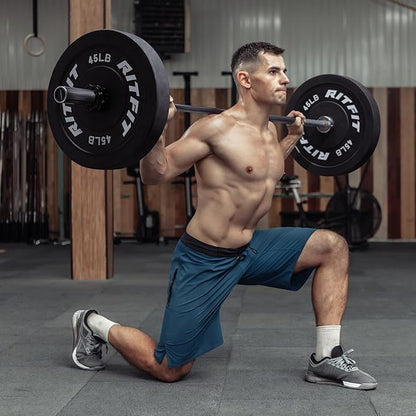 RITFIT Olympic Barbell 4ft/4.8ft/6ft - 2 Inch Weight Bar for Strength Training, Weightlifting, Squat, Deadlift, Bench Press, Curl, Overhead Press - 350lbs/500lbs Capacity