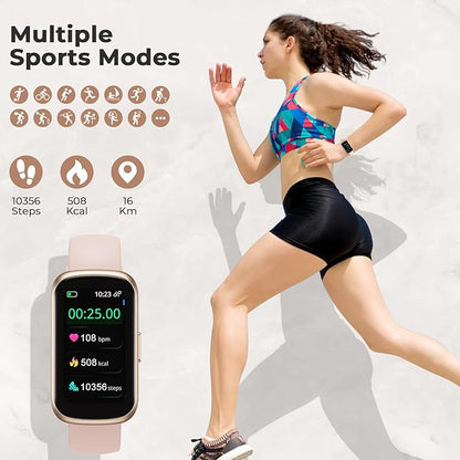 Fitness Tracker for Women Men, Smart Watch Band with 24/7 Heart Rate Blood Oxygen Sleep Monitor, Calories Step Tracker Pedometer 3ATM Waterproof Activity Tracker for Android iOS, Pink