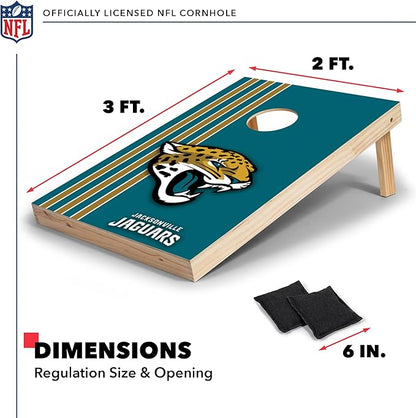 NFL 2' x 3' Solid Wood Cornhole Set with Direct Print HD Team Graphics – Great Gift for Any Football Fan! Bean Bag Toss Family Outdoor Games