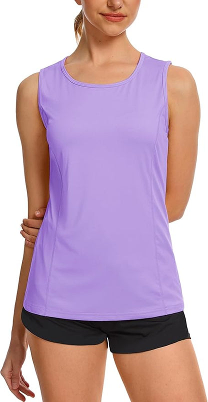 TACVASEN Women's UPF 80+ Workout Tank Top Sleeveless Quick Dry Sun Protection Hiking Athletic Gym Yoga Running Shirts