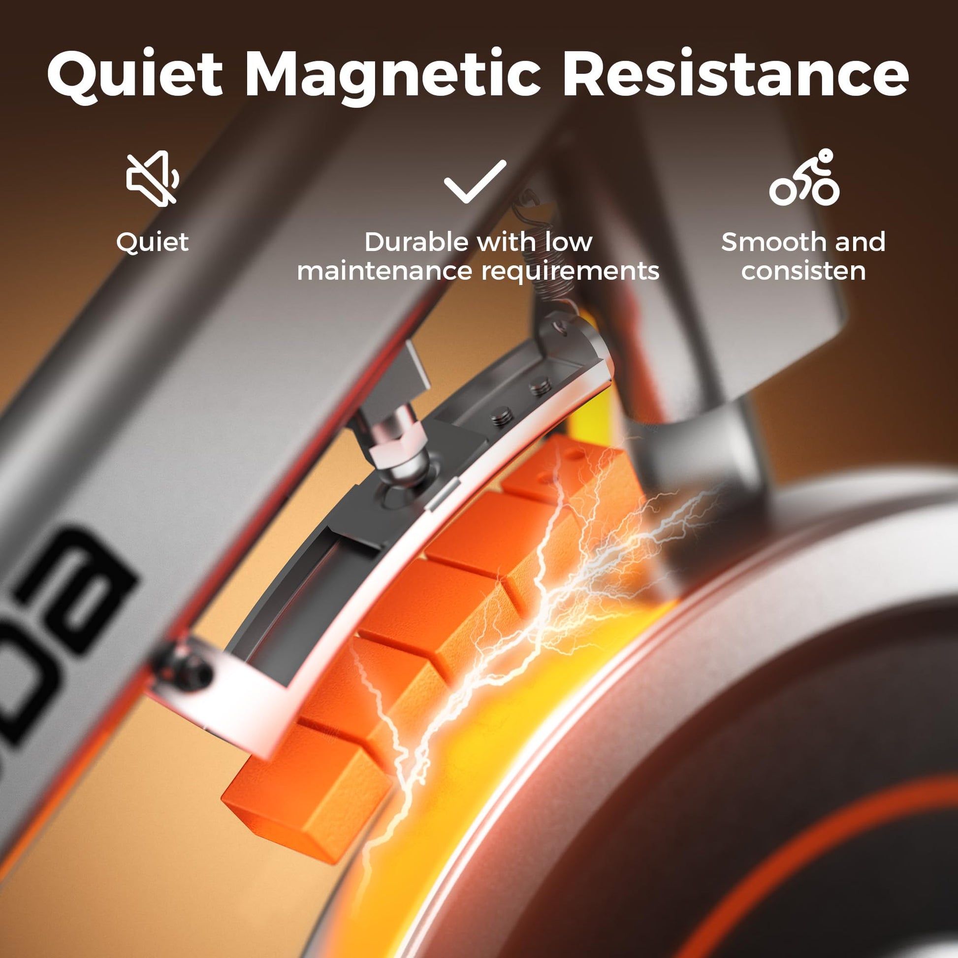 YOSUDA Exercise Bike, Brake Pad Stationary Bike for Home with Exclusive App, Magnetic Indoor