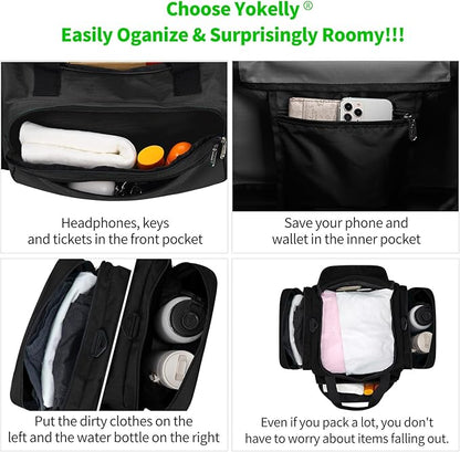 Sports Duffel Bag 22 Inch Travel Gym Duffle - Black