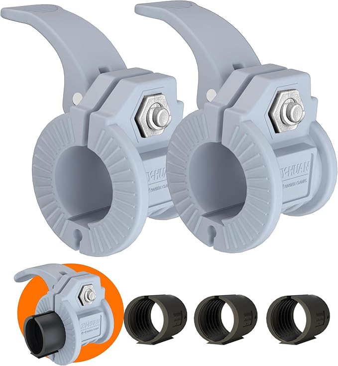 Barbell Clips 1 Inch Quick Release Weight Clamps 0.9-1.18inch Multi-Size Adjustable Olympic Clamps for Bars