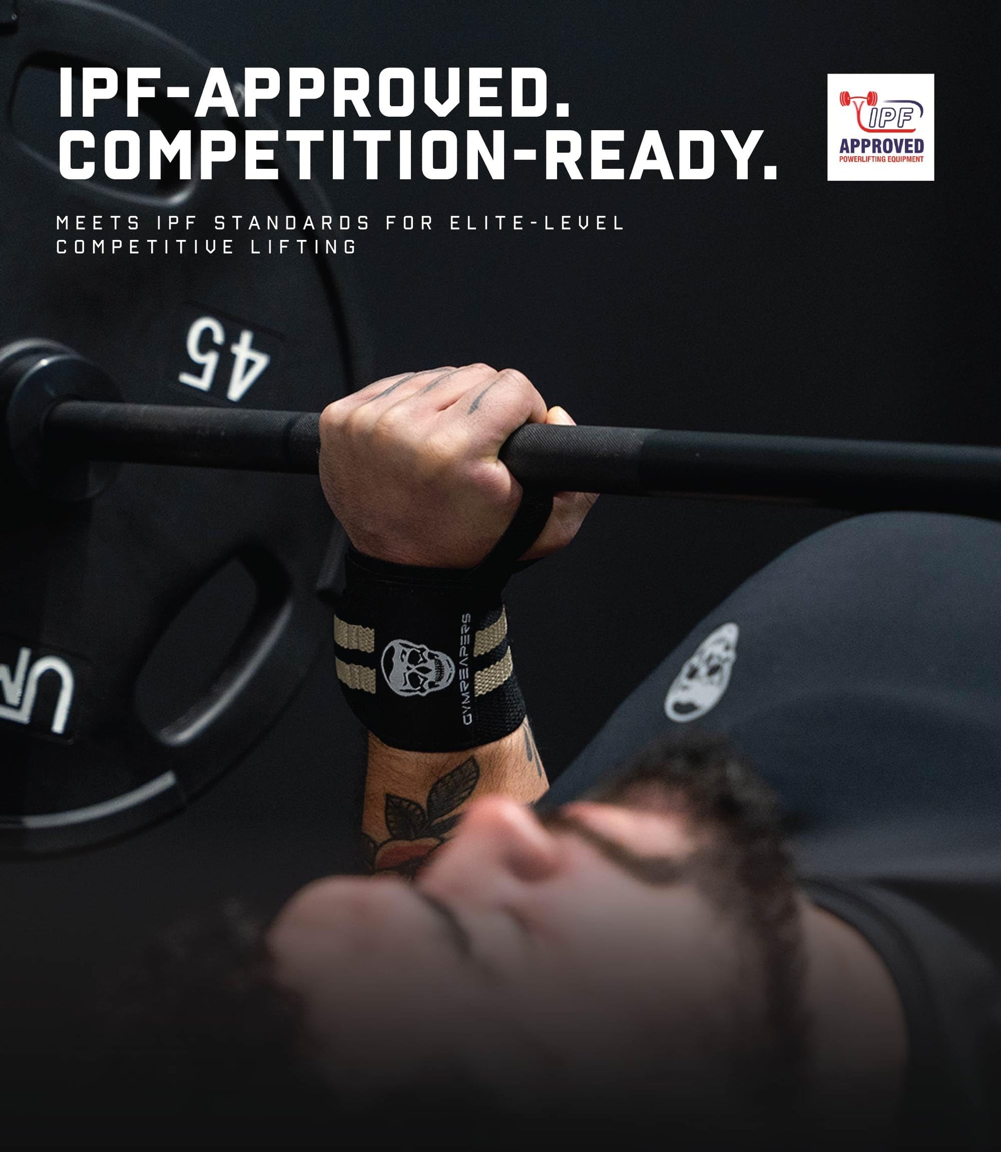 Gymreapers Weightlifting Wrist Wraps, Desert Sand, 18"