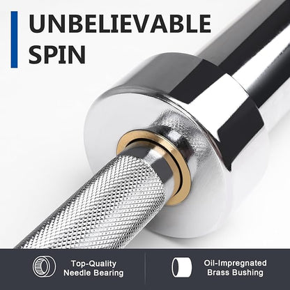 LIONSCOOL 7FT Olympic Barbell for Weightlifting, Power Lifting, 2 Inch Strength Training Bar for Squats, Deadlifts, Presses, Rows, Curls - 700lbs/1000lbs/1500lbs Capacity