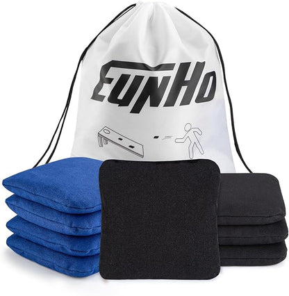 EunHo Cornhole Bags Set of 8 Regulation Size & Weight Corn Hole Bean Bags Official Professional All Weather for Tossing Game with Carry Case