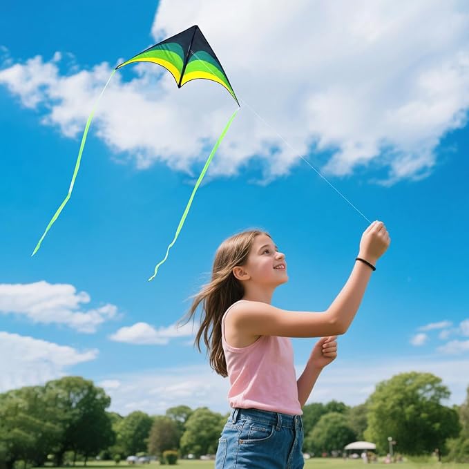 3 Pack Delta Kite Set for Adults and Kids, Single Line Beach Kites for Boys & Girls, Three Handle with String Included