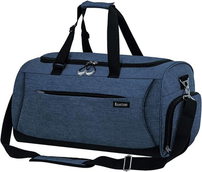 Kuston Sports Gym Bag with Shoes Compartment &Wet Pocket Gym Duffel Bag Overnight Bag for Men and Women